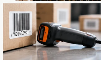 Barcode scanner beside boxes ready for independent inventory counting