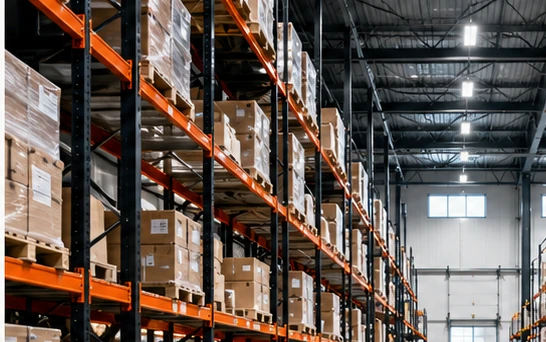 Warehouse shelving and inventory storage